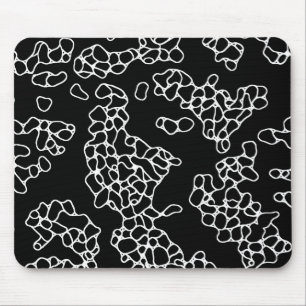 Schwarz-Weiß-Abstraktes Muster Mousepad