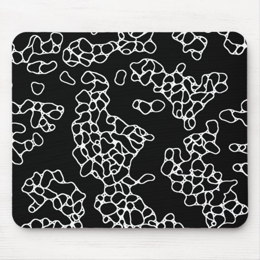 Schwarz-Weiß-Abstraktes Muster Mousepad (Vorne)