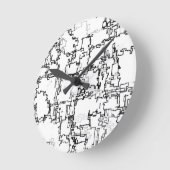 Schwarz-Weiß-Abstraktes Muster Runde Wanduhr (Winkel)