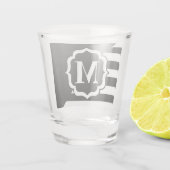 Schwarz-Weiß-Abstraktes Muster Schnapsglas (Rückseite)