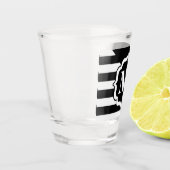 Schwarz-Weiß-Abstraktes Muster Schnapsglas (Links)