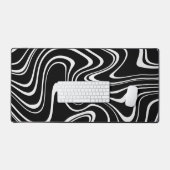 Schwarz-Weiß-Abstraktes Muster Schreibtischunterlage (Tastatur & Maus)