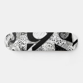 Schwarz-Weiß-Abstraktes Muster Skateboard (Horizontal)