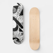 Schwarz-Weiß-Abstraktes Muster Skateboard (Vorderseite)