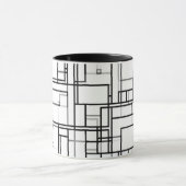 Schwarz-Weiß-Abstraktes Muster Tasse (Zentrum)