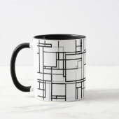 Schwarz-Weiß-Abstraktes Muster Tasse (Links)