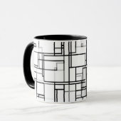Schwarz-Weiß-Abstraktes Muster Tasse (Vorderseite Links)
