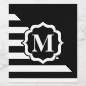 Schwarz-Weiß-Abstraktes Muster Weinetikett (Einzelnes Label)