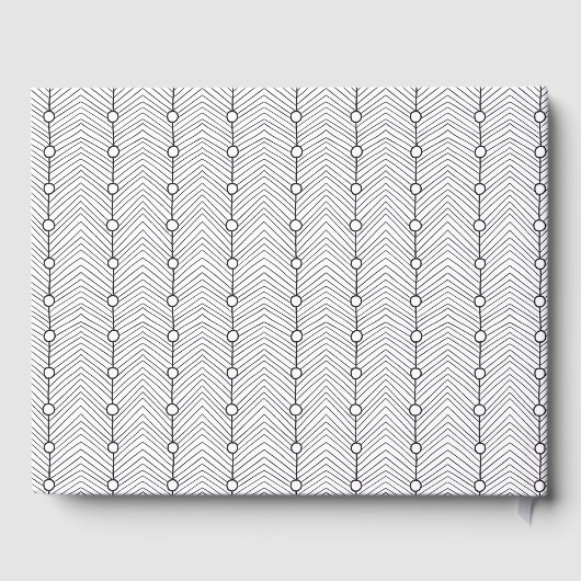 Schwarz/Weiß Abstraktes Personalisiertes Gästebuch (Rückseite)