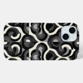 Schwarz-weiß abstraktes Retro-Muster Case-Mate iPhone Hülle (Rückseite (Horizontal))