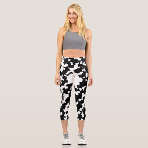 Schwarz-Weiß abstraktes Tarnmuster herunterladen u Capri Leggings