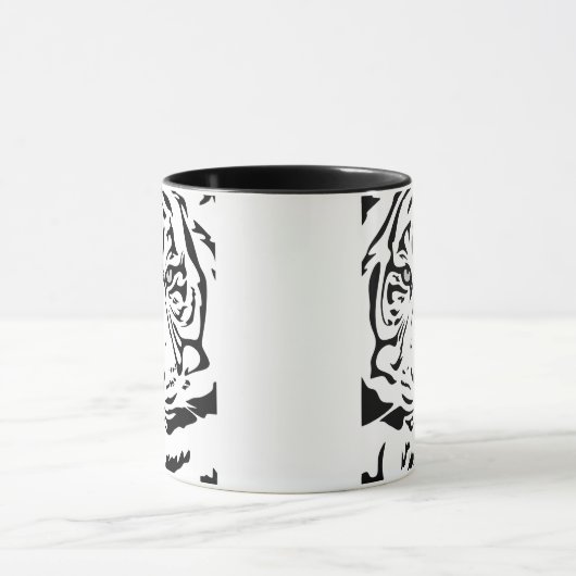 Schwarz-Weiß-Abstraktes Tigerfeld Tasse (Zentrum)