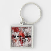 Schwarz-Weiß-Abstraktion Schlüsselanhänger (Vorne)