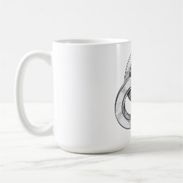 Schwarz-weiß-Abstraktion von drei miteinander verb Kaffeetasse