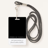 Schwarz-Weiß-Abzeichen Ausweis (Rückseite mit Schlüsselband)