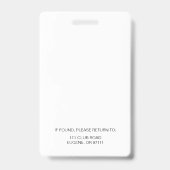 Schwarz-Weiß-Abzeichen Ausweis (Rückseite)