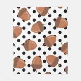 Schwarz & Weiß Acorn Botanischer Polka Dot Cosy Fa Fleecedecke
