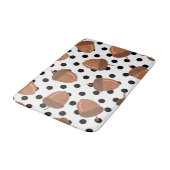 Schwarz-Weiß-Acorn Botanischer Polka-Dot Fall Badematte (Schrägansicht)