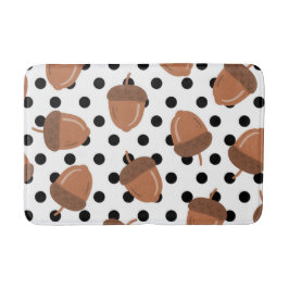 Schwarz-Weiß-Acorn Botanischer Polka-Dot Fall Badematte