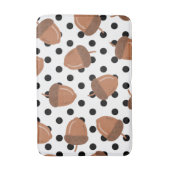 Schwarz-Weiß-Acorn Botanischer Polka-Dot Fall Badematte (Vorderseite Vertikal)