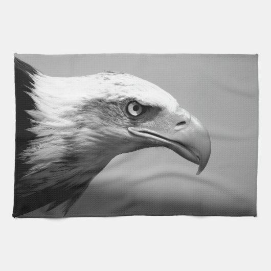 Schwarz-Weiß-Adler Handtuch (Horizontal)