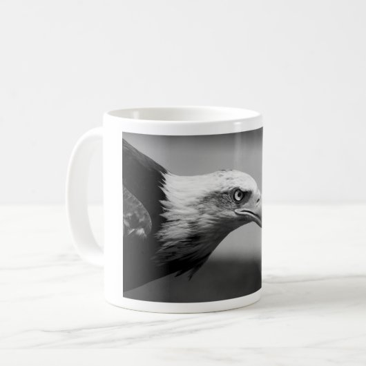 Schwarz-Weiß-Adler Kaffeetasse (Vorderseite Links)