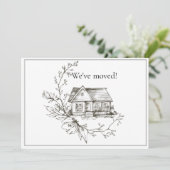 Schwarz-Weiß-Adresse im skizzierten Haus Ankündigung (Stehend Vorderseite)