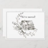 Schwarz-Weiß-Adresse im skizzierten Haus Ankündigung (Vorne/Hinten)