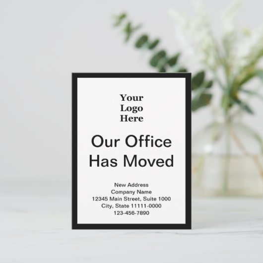 Schwarz-Weiß-Adressenänderung Postkarte (Stehend Vorderseite)