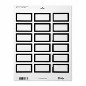 Schwarz-Weiß-Adressetikett der 20er Jahre Adressaufkleber (Vorne)