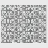 Schwarz-Weiß Advent Calender Mosaik Geschenkpapier (Flach)