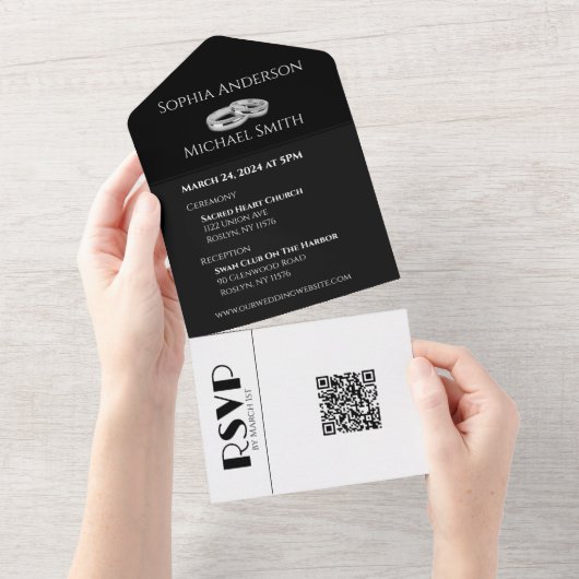 Schwarz-Weiß-Affäre: All In One Einladung (Abreißen)