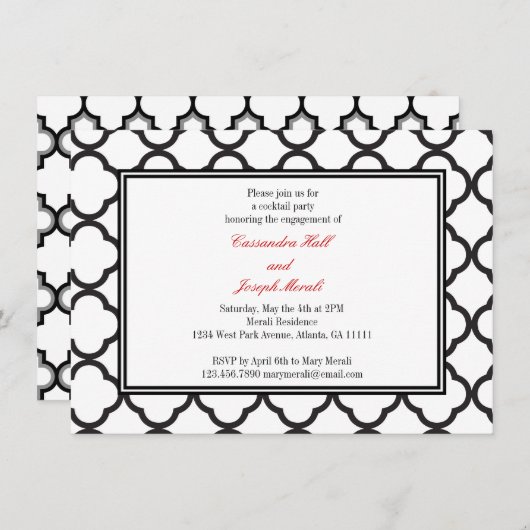 Schwarz-Weiß-Affäre Einladung (Vorne/Hinten)