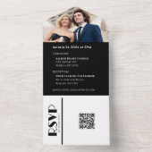 Schwarz-Weiß-Affenheiratsurne - alles in einem I All In One Einladung (Innen Boden)