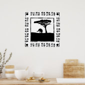 Schwarz Weiß Afrika Elefant Poster (Küche)
