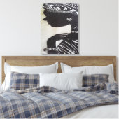 Schwarz-Weiß-Afrikanische Frau mit Tinte Leinwanddruck (Insitu (Schlafzimmer))