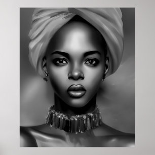 Schwarz Weiß Afrikanische Frauen monochrom Juwel 2 Poster