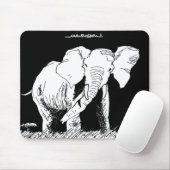 Schwarz-Weiß-Afrikanischer Elefant in Gabun Mousepad (Mit Mouse)