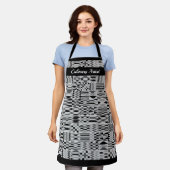 Schwarz-Weiß-Afrikanischer Kente K46-Mehrfach-Druc Schürze (Getragen)