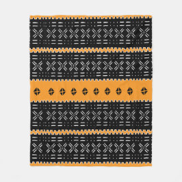 Schwarz-Weiß-Afrikanisches Schmuckmuster Fleecedecke