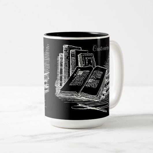 Schwarz-Weiß-Akademie Personalisiert Zweifarbige Tasse (VorderseiteRechts)