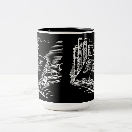 Schwarz-Weiß-Akademie Personalisiert Zweifarbige Tasse (Mittel)