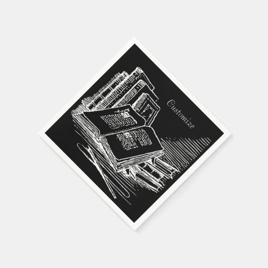 Schwarz-Weiß-Akademie Serviette (Ecke)