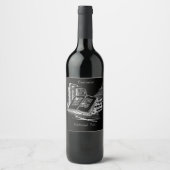 Schwarz-Weiß-Akademie Weinetikett (Vorderseite)