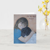 Schwarz-Weiß akita kuddliges bester Freund Karte (Gelbe Blume)