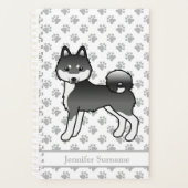 Schwarz-Weiß Alaskan Klee Kai Cartoon Dog Planer (Vorderseite)