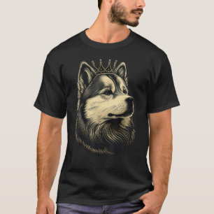 Schwarz-Weiß Alaskan Malamute Dog Crown Alaskan T-Shirt