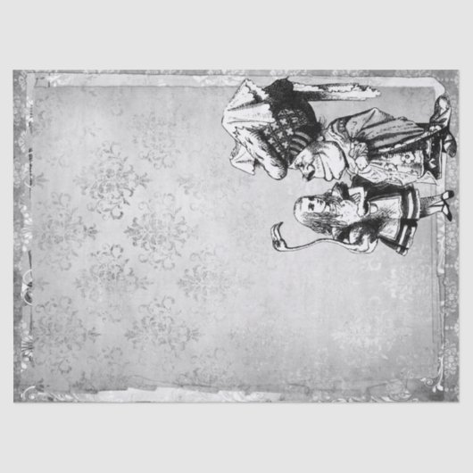 Schwarz-Weiß-Alice im Wunderland mit Duchess Seidenpapier (Vorderseite)