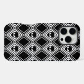 Schwarz-Weiß-Alien-Argyle-Muster iPhone Hülle (Rückseite (Horizontal))