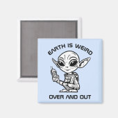 Schwarz-Weiß-Alien Magnet (Vorderseite/Rückseite)